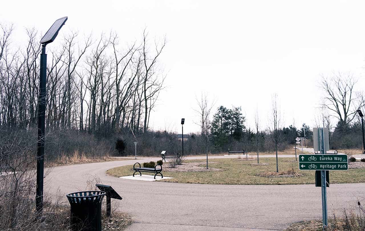 Commercial solar street light parking lot project