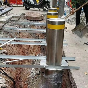 12V Module LED Square Rising Solar Light Stainless Steel Parking Automatic Retractable Bollard Diamond