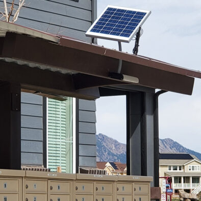 Solar lighting installed at municipal bus stop shelter