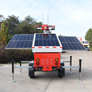 Solar Lighting Tower with Surveillance Camera 3 Panels
