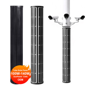 Cylindrical Solar Panel 60W 100W 120W 140W Tube Solar Panel for Street Light Vertical Pole Integrated Solar Module
