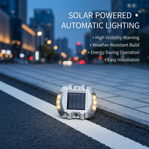 6 LED White Solar Road Stud Lighting Plastic IP68 Waterproof Flashing Outdoor Driveway Dock Path Ground Light