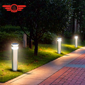 Surface Mount Metal Post Road Parking Fixed Led Solar Powered Bollard Lights