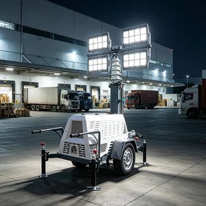 Compact Mobile Light Tower 6m LED Solar Hybrid Diesel