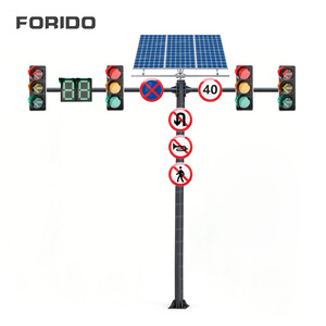 FORIDO Solar High Brightness LED Traffic Signal Light Semaforo