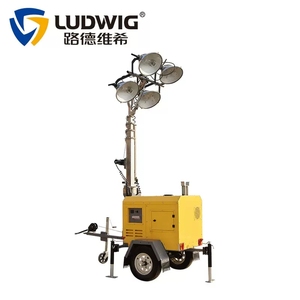 Diesel Stadium Light Tower Industrial LED with Solar Generator KUBOTA Engine 9m Height Telescopic